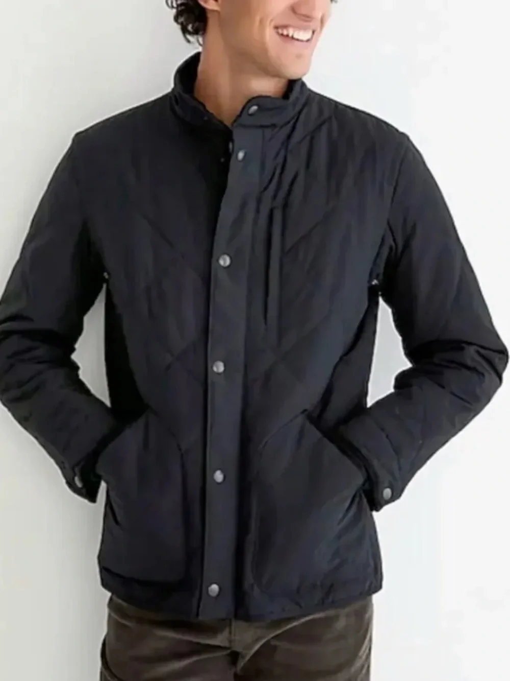 J. Crew Sussex Quilted Jacket In Navy Blue Size medium
